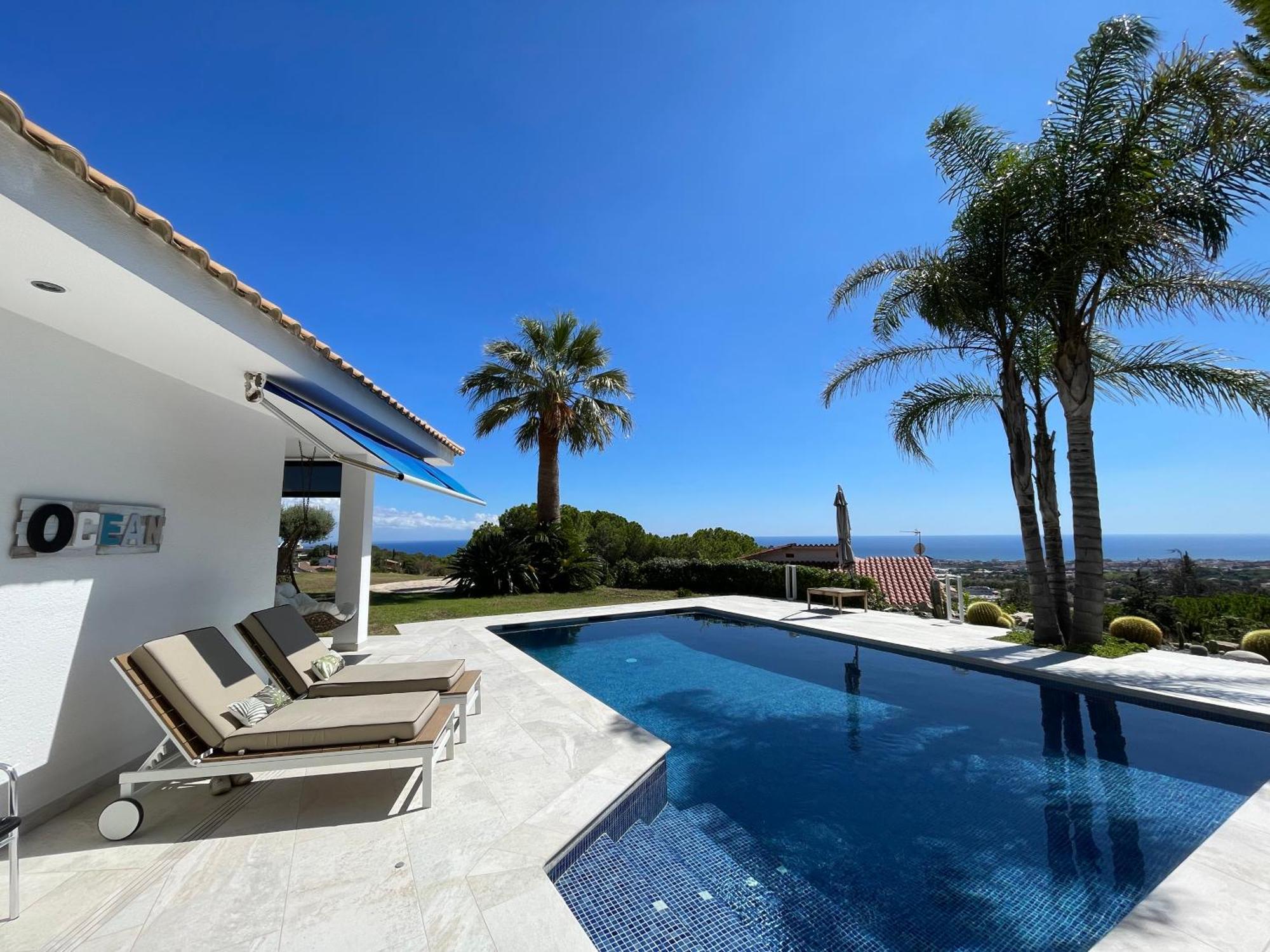 Palm Maresme - Suite With Bathroom And Terrasse With Ocean Views In A Private Villa Vilassar De Dalt Eksteriør billede